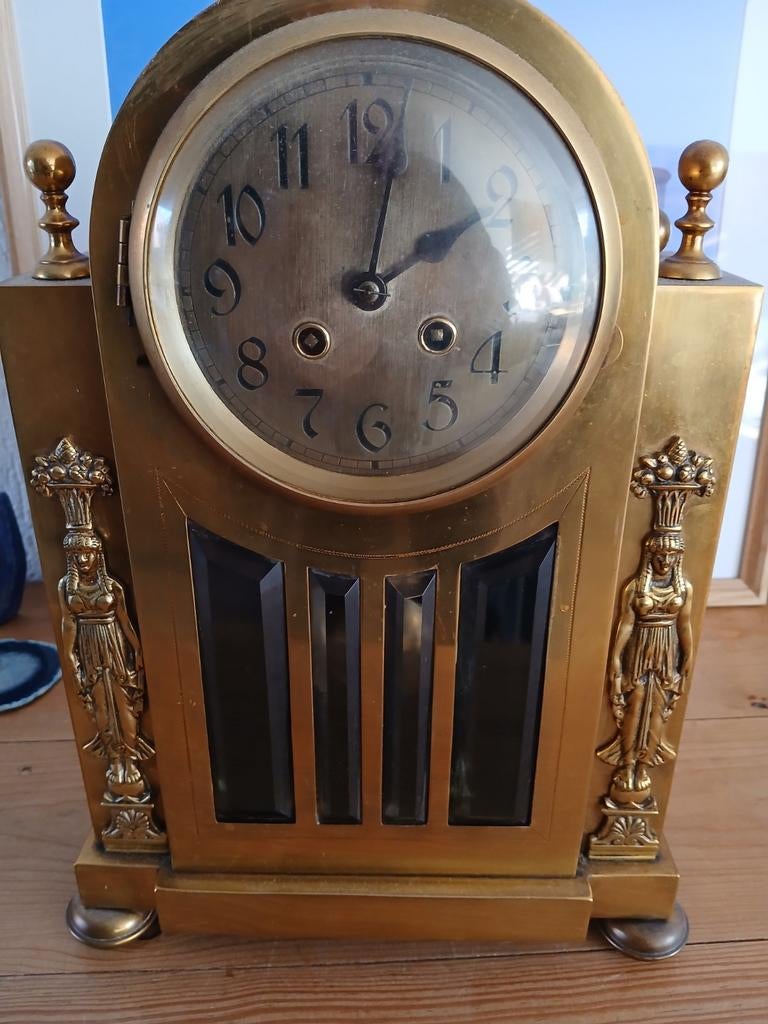 Antieke bronzen klok uit 1900, Antiek en Kunst, Antiek | Klokken, Ophalen of Verzenden