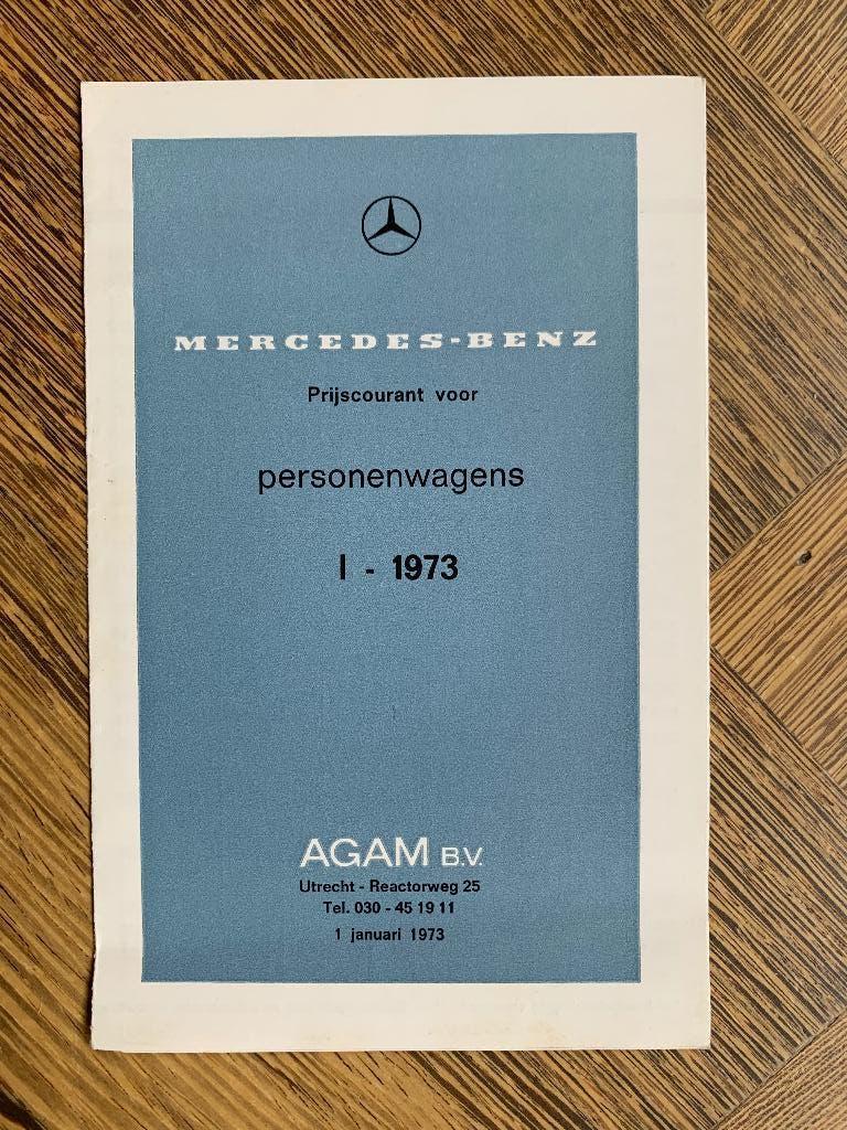 Prijslijst Mercedes-Benz personenwagens januari 1973, Zo goed als nieuw, Mercedes-Benz, Mercedes, Ophalen of Verzenden