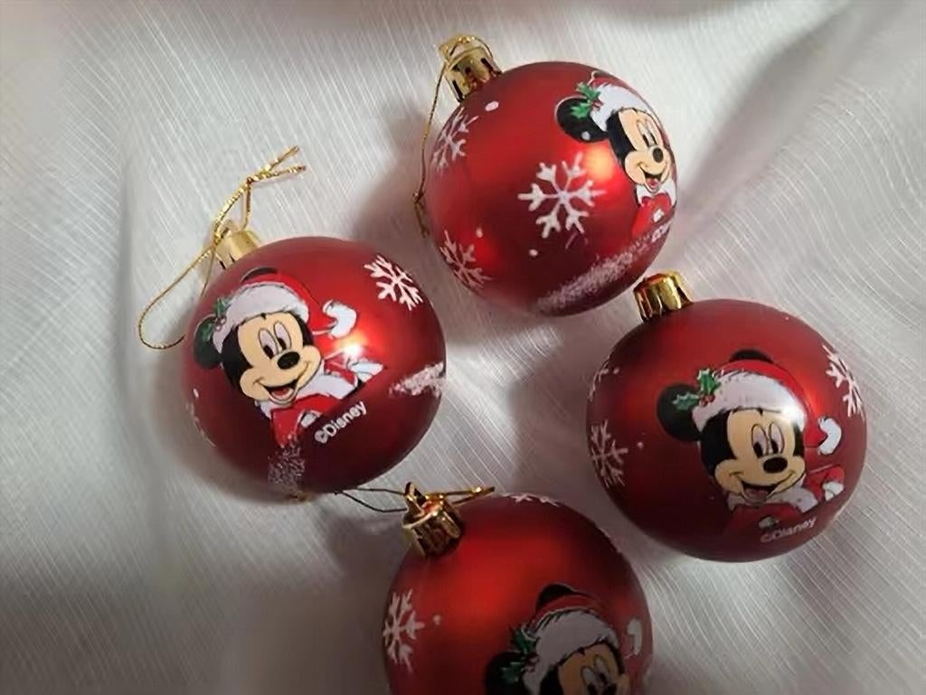 MICKEY kerstballen 4 stuks, Ophalen of Verzenden, Zo goed als nieuw