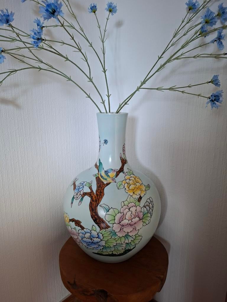 Vaas, Huis en Inrichting, Woonaccessoires | Vazen, Blauw, Aardewerk of Porselein, Ophalen of Verzenden, Zo goed als nieuw