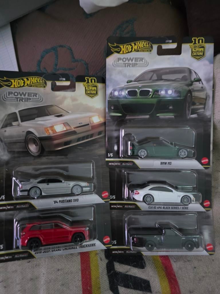 Hot Wheels Power Trip set van 5 auto's, Matel, Onbekend, Nieuw, Ophalen of Verzenden