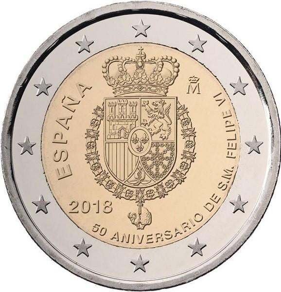 De Speciale 2 Euro SPANJE 2018 "Geboortedag Koning Felipe"., Ophalen of Verzenden, Spanje, 2 euro
