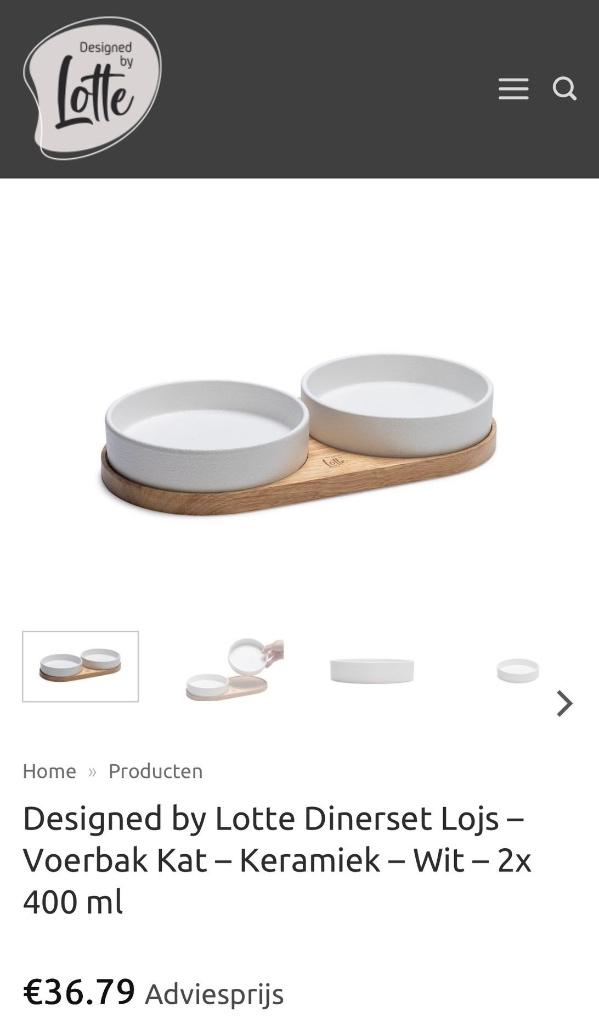 Keramische voerbak katten / Designed by Lotte, Dieren en Toebehoren, Ophalen, Zo goed als nieuw