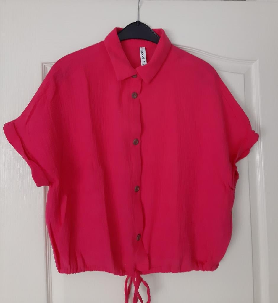 NIEUWE Roze Blouse met Korte Mouwen, Ophalen of Verzenden, Nieuw, Maat 38/40 (M), Roze