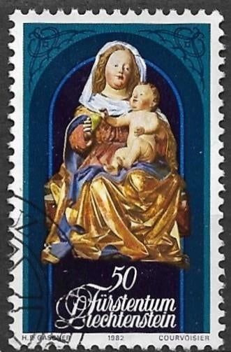 Liechtenstein 1982  mi.814 KERSTMIS, Verzenden, Overige landen, Gestempeld