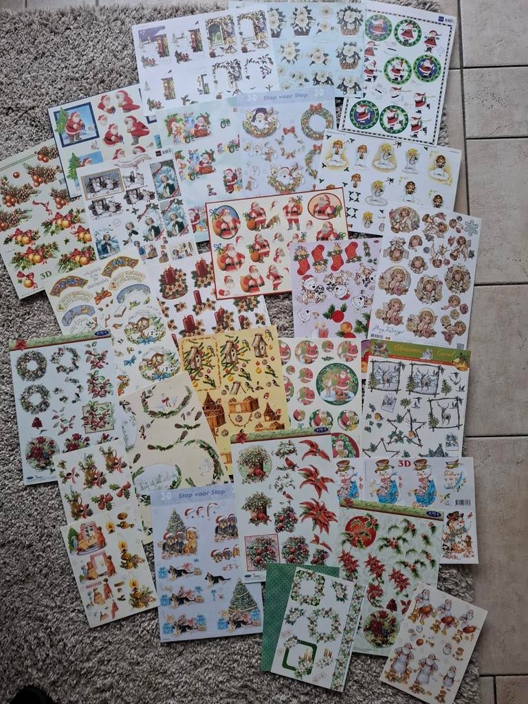 27 stap voor stap, 3d knipvellen thema kerst, diverse merken, Ophalen of Verzenden, Nieuw, Kerst, Knipvel