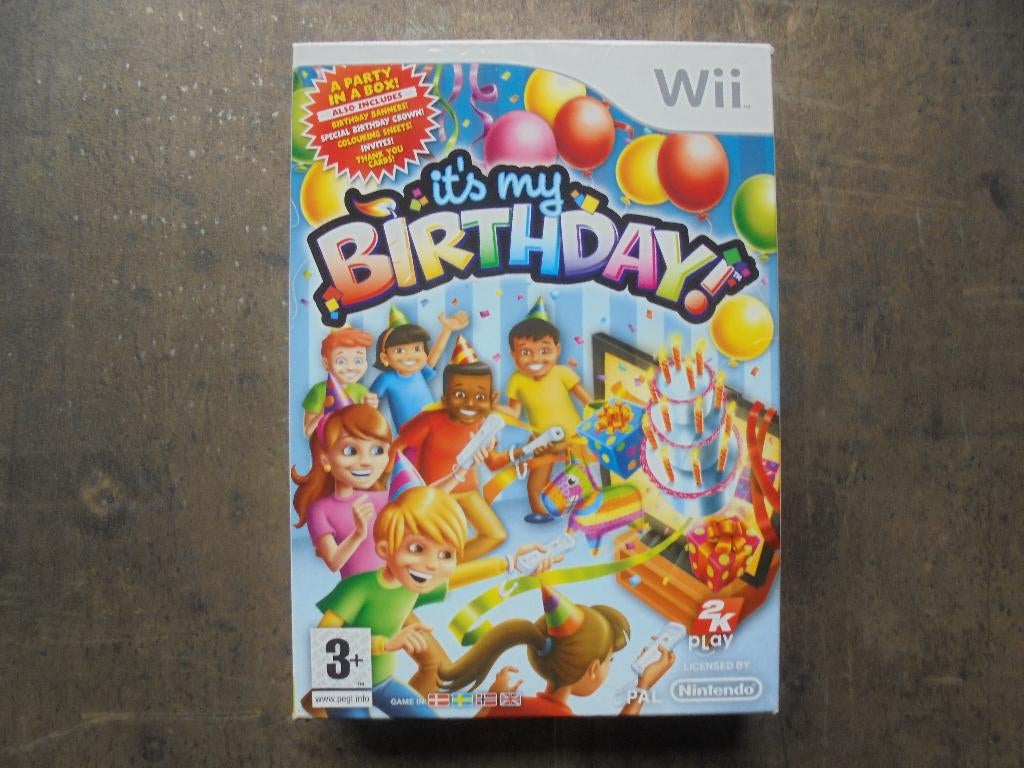 It's My Birthday Party Box voor Wii (zie foto's), Spelcomputers en Games, Games | Nintendo Wii, Puzzel en Educatief, Gebruikt