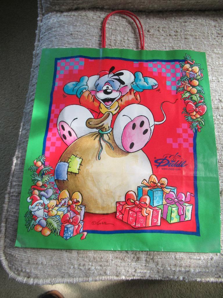 1 Diddl TAS GROOT - TG48 / zak - Diddl als kerstman, Verzamelen, Diddl, Ophalen of Verzenden, Diddl, Nieuw, Tas, Koffer of Zak
