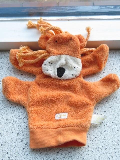 Handpop washand Leo de Leeuw merk Difrax oranje badstof, Ophalen of Verzenden, Zo goed als nieuw, Overige typen