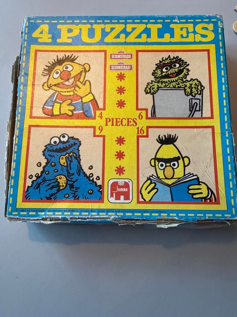 Sesamstraat Puzzels - Jumbo - Vintage, Verzamelen, Ophalen of Verzenden, Gebruikt, Speelkaart(en)