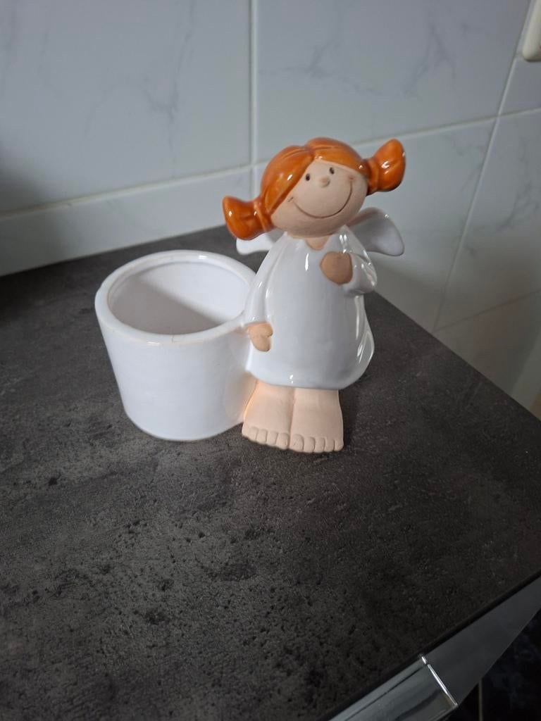 Schattige Engel Kandelaar, Ophalen, Overige materialen, Wit, Zo goed als nieuw