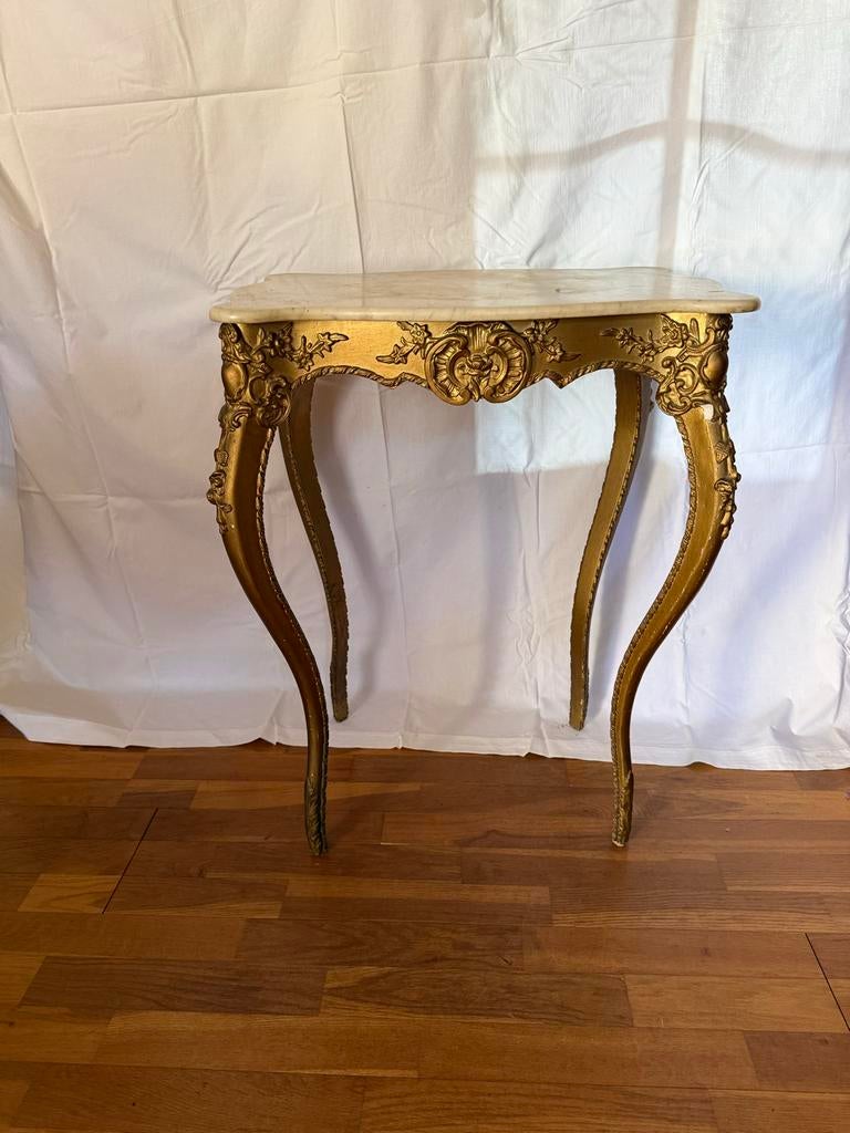 verguld houten sidetable in Louis XV-stijl, Antiek en Kunst, Antiek | Meubels | Tafels, Ophalen of Verzenden