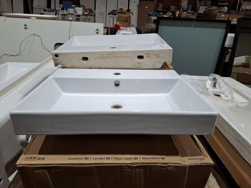 4x Wastafel Sanindusa Novelda Plus 60x45 cm wit nieuw, Ophalen of Verzenden, Nieuw, Wastafel