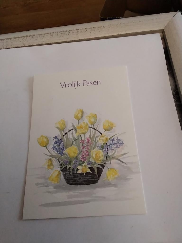 VROLIJK PASEN. 1990. Bloemenmand, Ophalen of Verzenden, Sterren en Beroemdheden