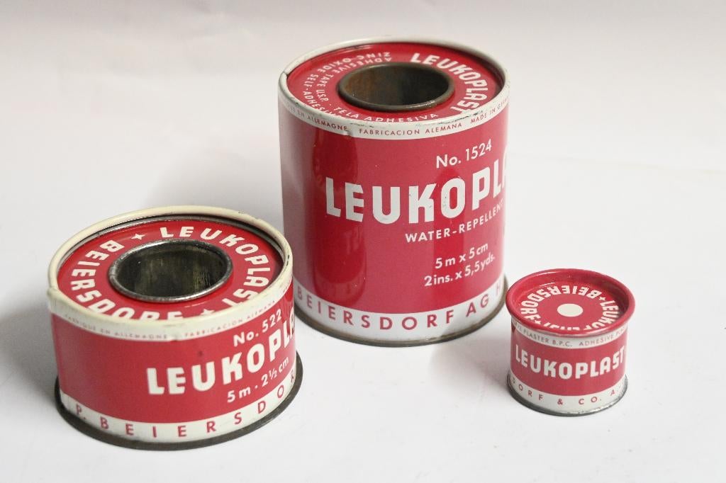 3x beiersdorf leukoplast tape verbandtrommel ect, Verzamelen, Ophalen of Verzenden, Landmacht, Duitsland, Overige typen