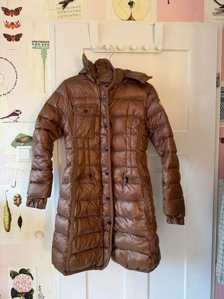 Moncler gewatteerde jas maat XS, Ophalen of Verzenden, Nieuw, Maat 34 (XS) of kleiner, Bruin