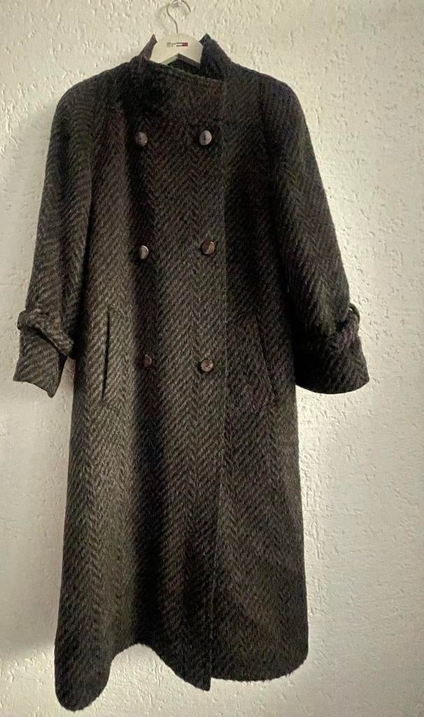 Vintage 80s West Duitsland mantel wol 42, Maat 38/40 (M), Zwart, Ophalen of Verzenden, Zo goed als nieuw