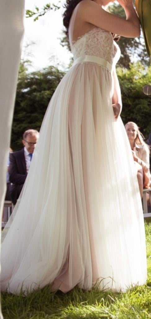 Trouwjurk ivory M 38/40, Ophalen of Verzenden, Zo goed als nieuw, Wit, Trouwjurk