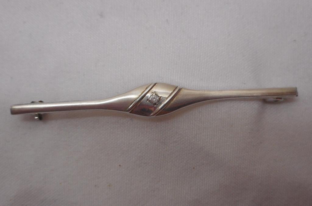 Zilveren modernist K&L broche nr.1706, Sieraden, Tassen en Uiterlijk, Broches, 4 tot 7 cm, Verzenden, Zo goed als nieuw, Zilver