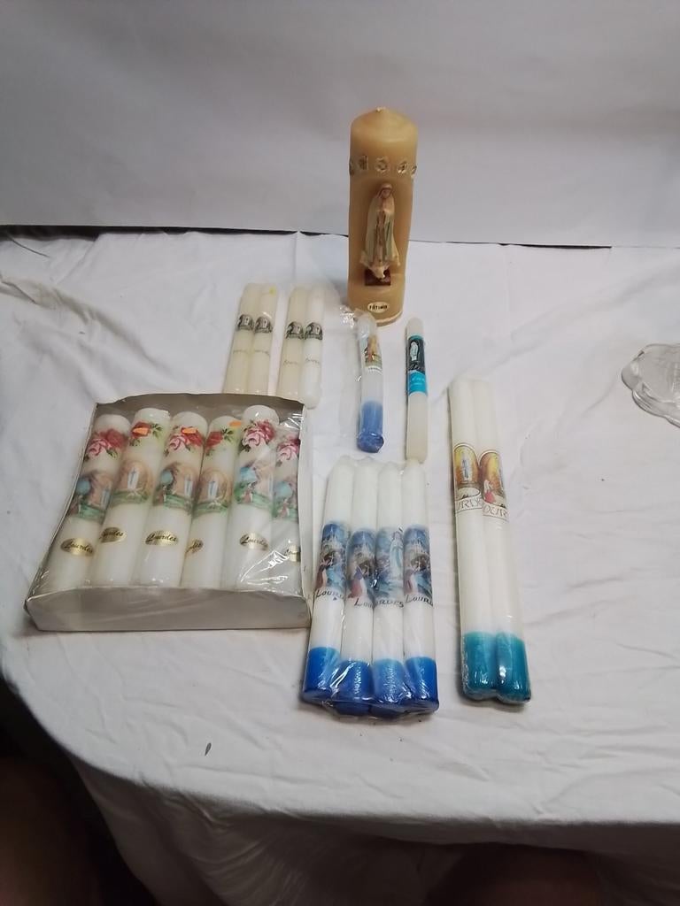 Diverse Lourdes Kaarsen Collectie, Antiek en Kunst, Antiek | Religie, Ophalen of Verzenden