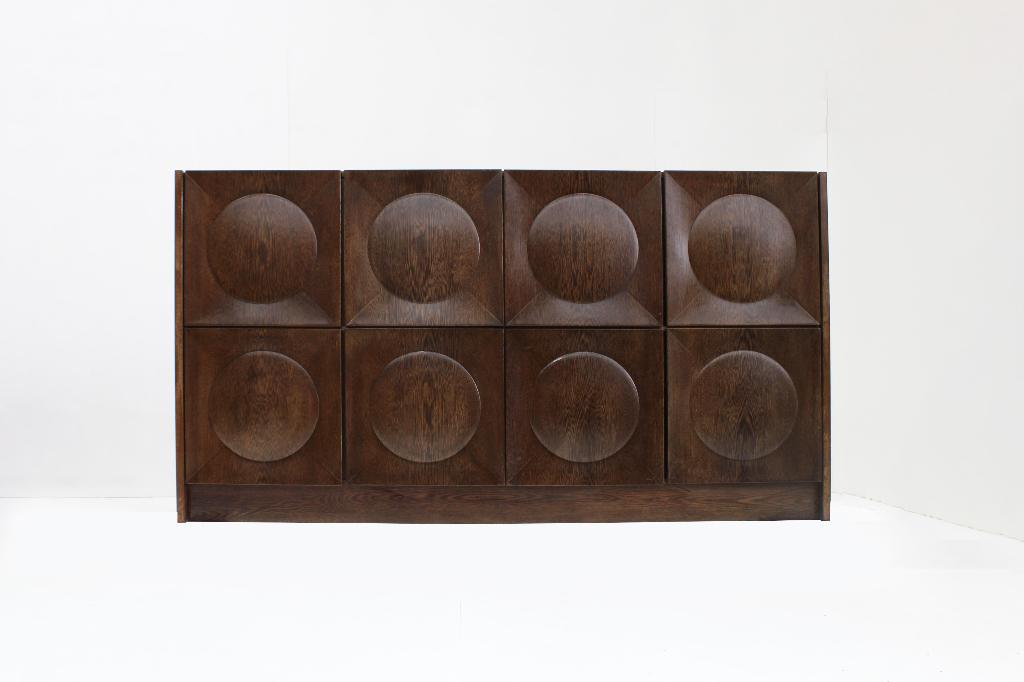 Vintage Brutalist Sideboard 1970s, Ophalen, Met deur(en), Zo goed als nieuw, 25 tot 50 cm