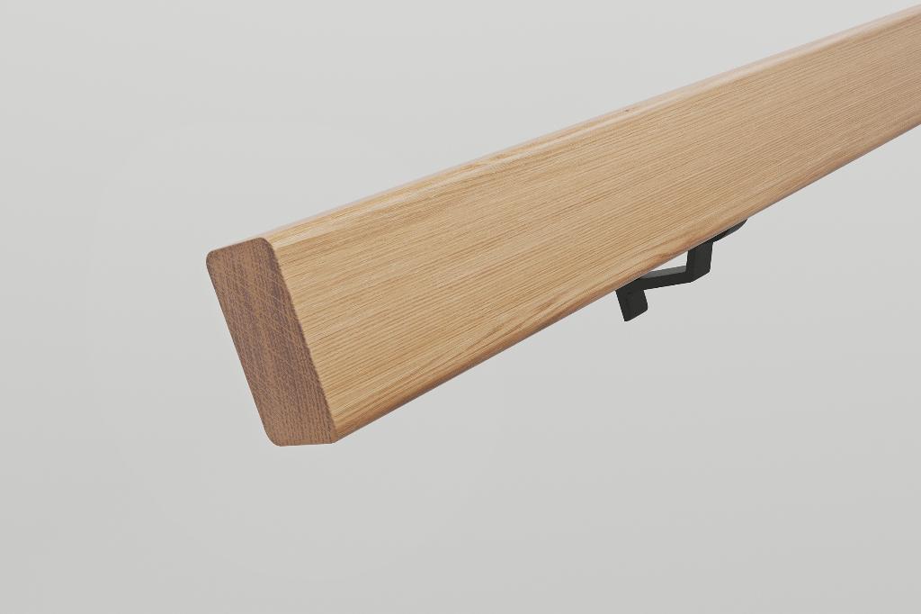 Eiken rechthoekige afgelakte trapleuning 345cm, Ophalen of Verzenden, Nieuw