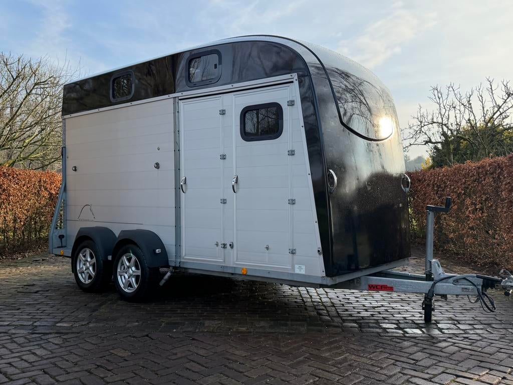 Extreem dikke bockmann big portax vol aluminum en zadelkamer, Dieren en Toebehoren, Duitsland, Aluminium, Zo goed als nieuw, 2-paards trailer