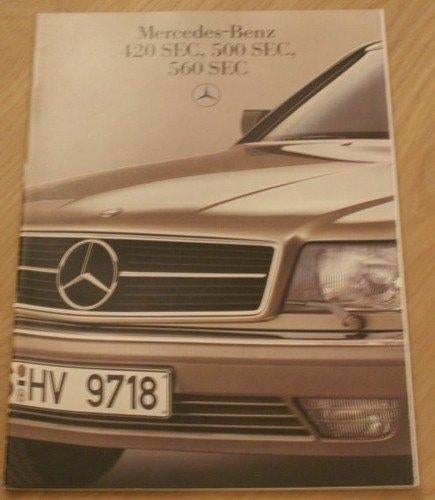 Folder Mercedes-Benz 420 SEC, 500 SEC, 560 SEC 1985, 1986, Boeken, Zo goed als nieuw, Mercedes-Benz, Mercedes, Ophalen of Verzenden