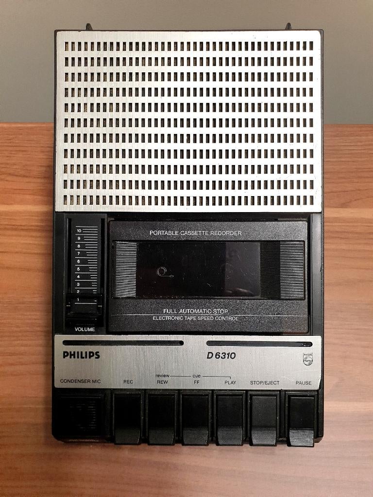 PHILIPS D 6310 PORTABLE CASSETTERECORDER (1985)., Audio, Tv en Foto, Cassettedecks, Ophalen of Verzenden, Enkel, Philips