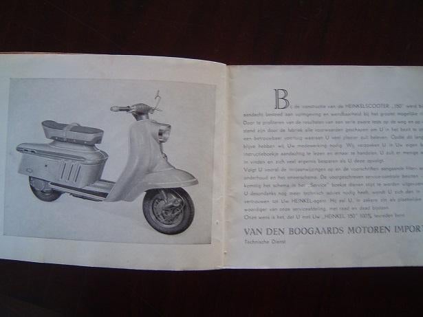 Heinkel 150 scooter instructie boekje 150cc 14.00, Motoren, Ophalen of Verzenden, Overige merken