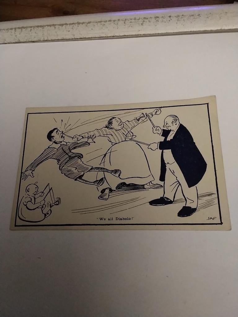 "WE ALL DIABOLO"!   / JAF, Verzamelen, Ophalen of Verzenden, Voor 1920, Sterren en Beroemdheden