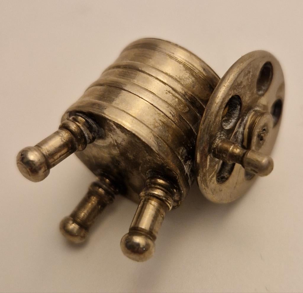 Vintage Miniatuur Wasmachine Poppenhuis Schaalmodel Zilver, Verzamelen, Ophalen of Verzenden, Gebruikt