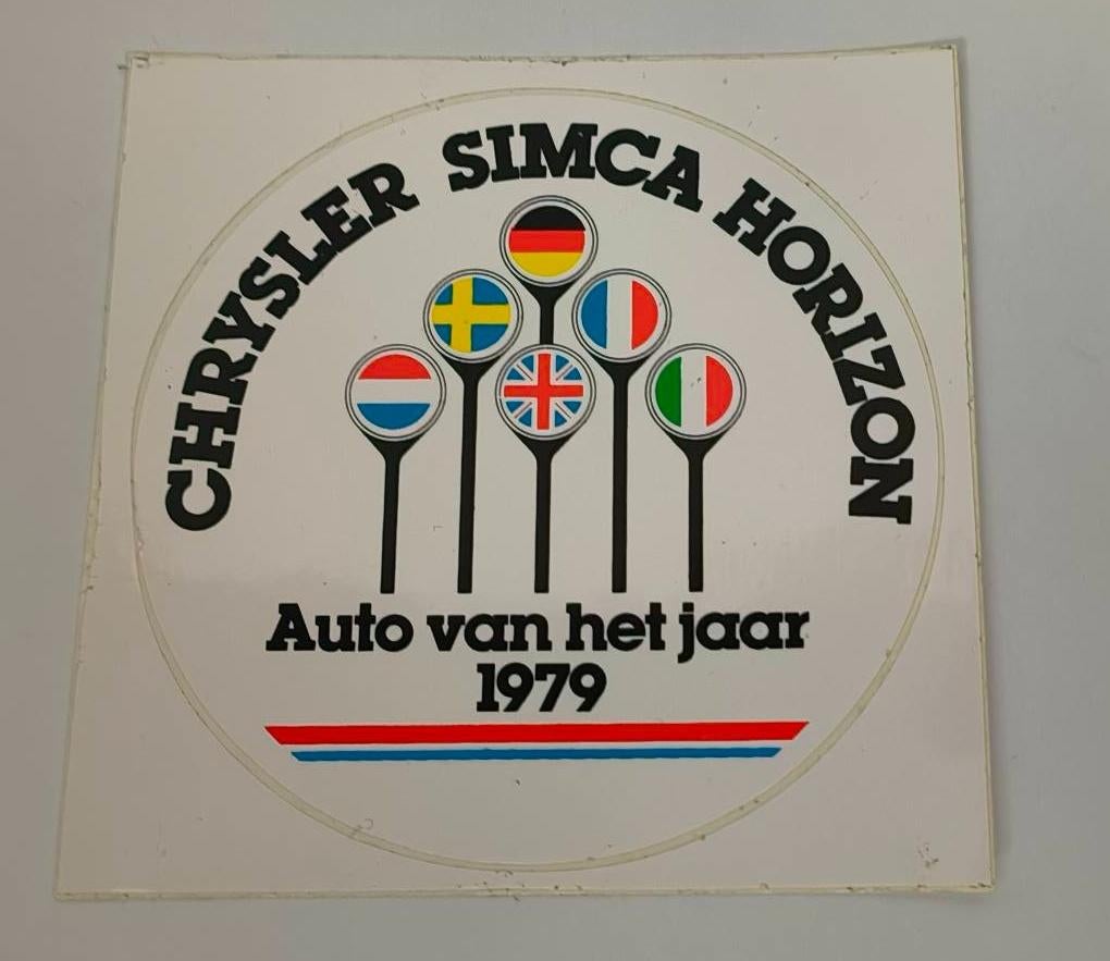 Sticker Chrysler Simca Horizon auto van het jaar 1979, Ophalen of Verzenden, Nieuw, Merk