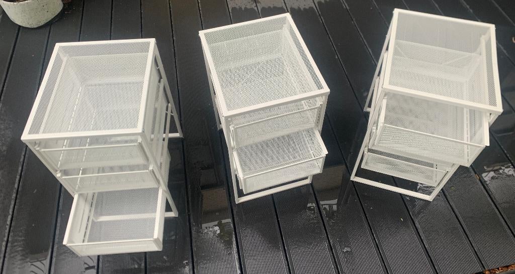 3 Metalen ladekastjes, Ophalen, Gebruikt, 50 tot 100 cm, Minder dan 100 cm