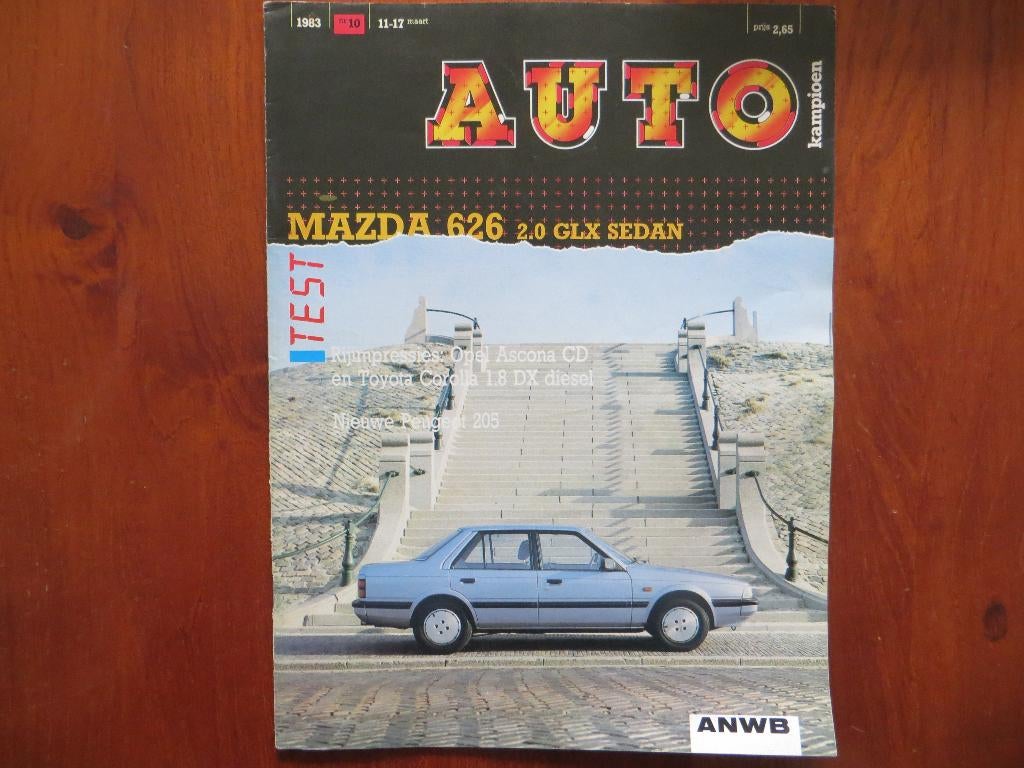 Autokampioen 10 1983 Mazda 626 2.0 GLX sedan, Peugeot 205, Ophalen of Verzenden, Nieuw, Mazda