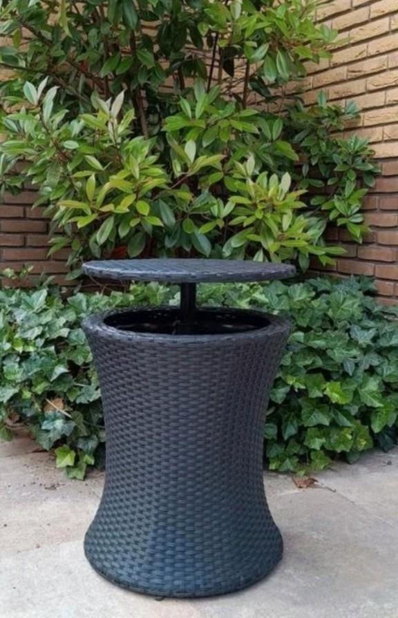 Coolbar, koeltafel wicker, weerbestendig, party tafel, Ophalen of Verzenden, Zo goed als nieuw