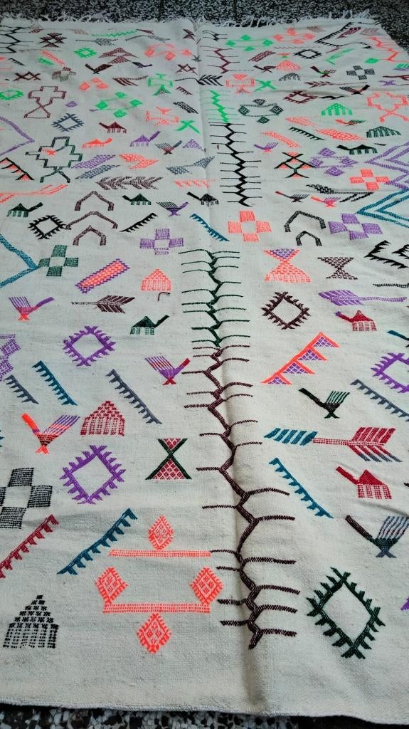 Handgeknoopt Berber kleed wol 292x190cm, 150 tot 200 cm, 200 cm of meer, Ophalen of Verzenden, Zo goed als nieuw