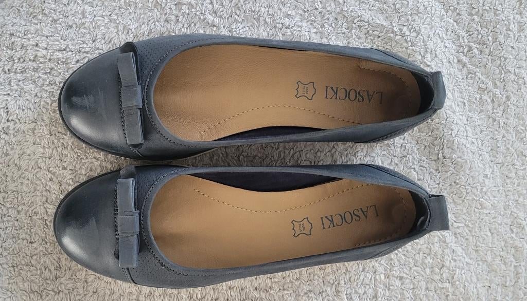 Ballerinas leer  - 37, Kleding | Dames, Schoenen, Verzenden, Zwart, Lasocki, Ballerina's