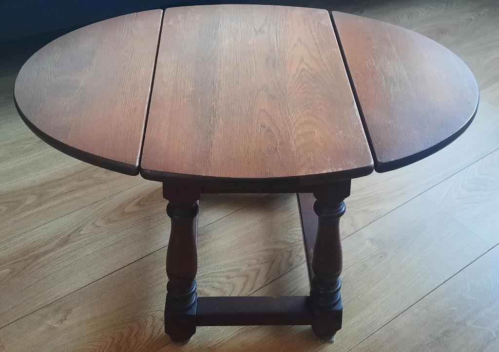 massief eiken bijzettafel, Huis en Inrichting, Tafels | Bijzettafels, Minder dan 45 cm, Minder dan 55 cm, Ophalen of Verzenden