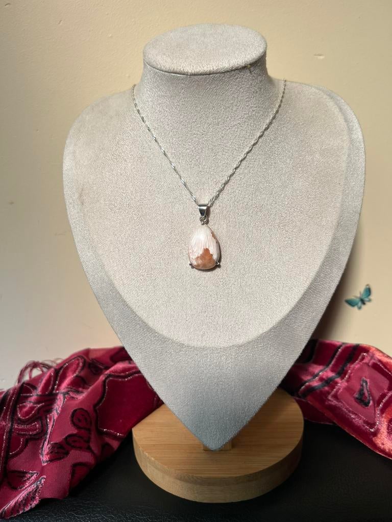 Scoleciet hanger innerlijke vrede inzicht derde oog magie, Nieuw, Ophalen of Verzenden, Roze, Met edelsteen