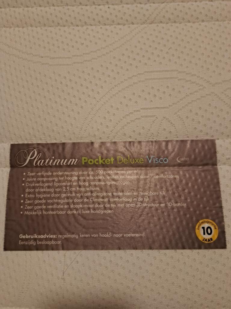 Matras platinum pocket de Luxe visco, Ophalen, 90 cm, Eenpersoons, Zo goed als nieuw