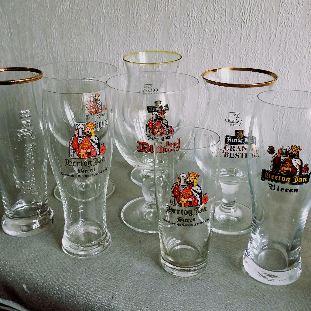 8 Nieuwe Hertog Jan bierglazen, Ophalen of Verzenden, Nieuw, Glas of Glazen, Hertog Jan