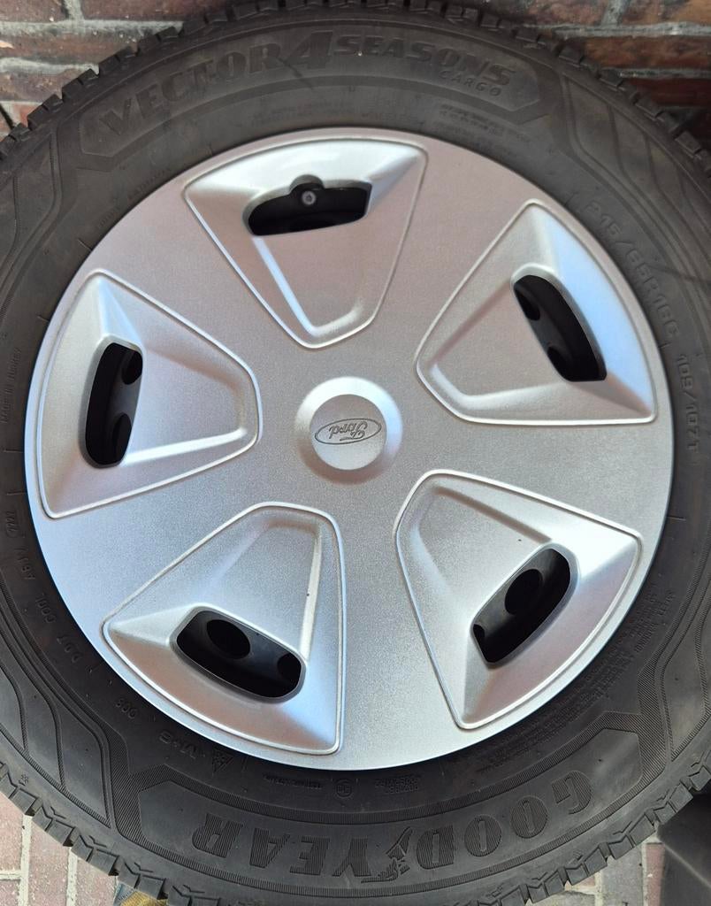 Goodyear All Season banden,  Ford velgen, 4 mm profiel, Ophalen, 16 inch, Banden en Velgen, All Season