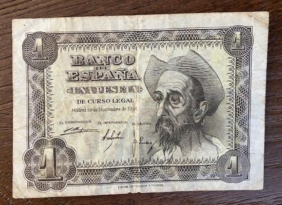 Spanje 1 peseta, Postzegels en Munten, Bankbiljetten | Europa | Niet-Eurobiljetten, Ophalen of Verzenden, Overige landen, Los biljet