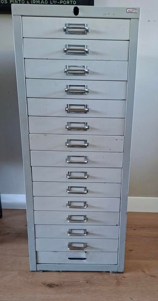 Vintage metalen ladekast, Ophalen, Minder dan 50 cm, Gebruikt, Minder dan 100 cm