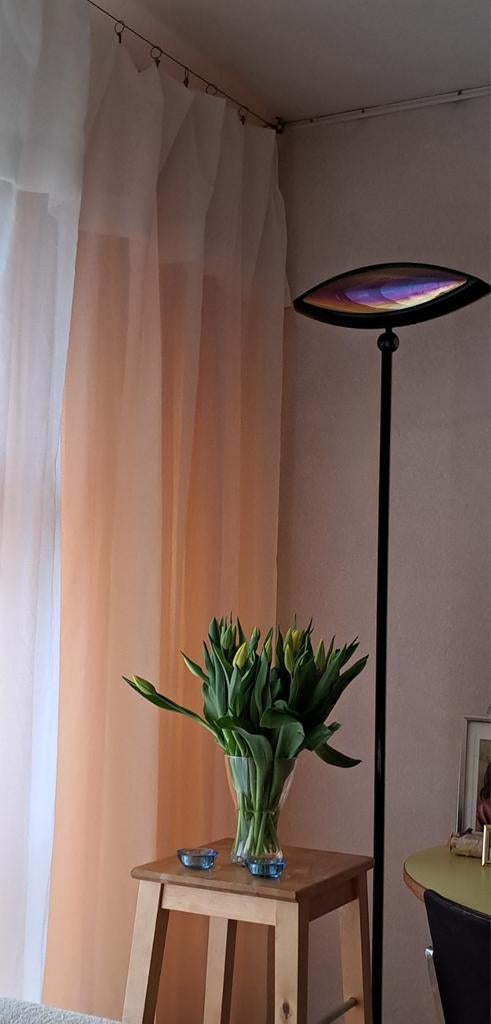 Gordijnen - overgordijn + speelse witte vitrage, Huis en Inrichting, Ophalen, 200 cm of meer, 200 cm of meer