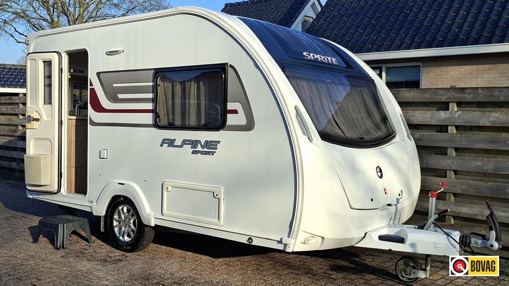 Sprite Alpine Sport 370 EK Voortent en Fietsendrager, Caravans en Kamperen, Standaardzit, Tot en met 2, Bedrijf, 750 - 1000 kg