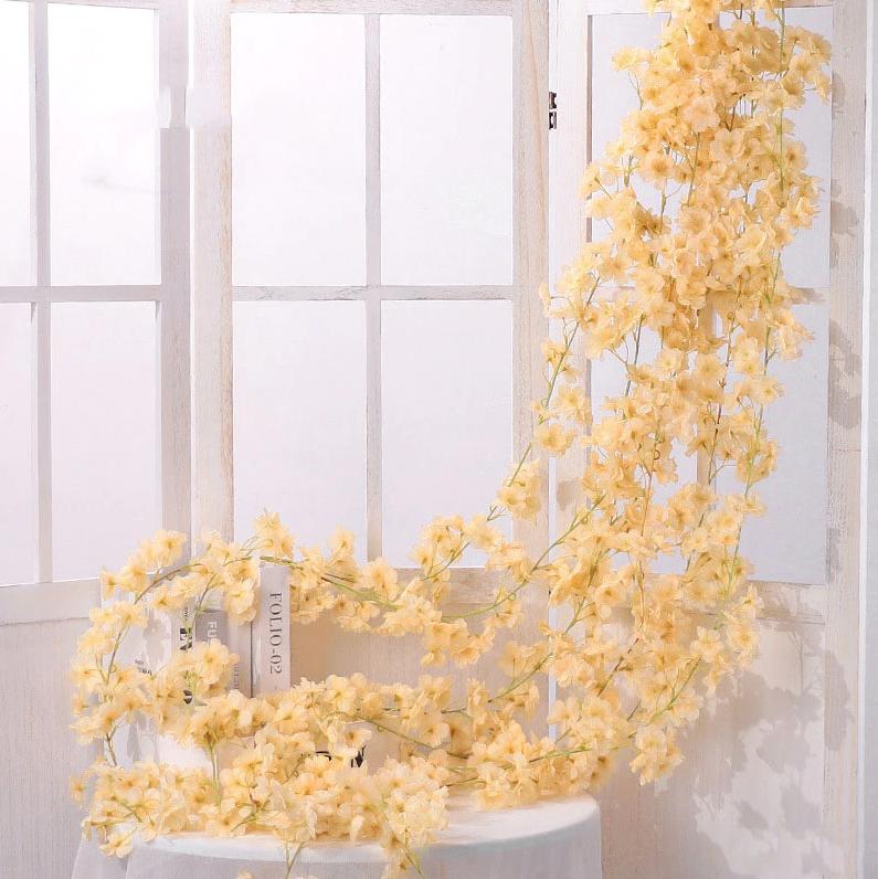 Gele Kunst Kersenbloesem Slinger / Nep Plant Bloem Bloesem, Verzenden, Nieuw