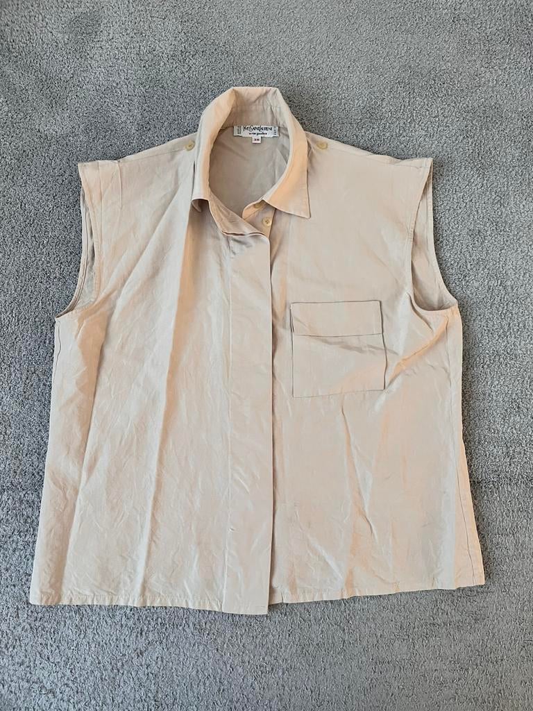 Yves Saint Laurent shirt origineel!, Maat 38/40 (M), Beige, Ophalen of Verzenden, Zo goed als nieuw