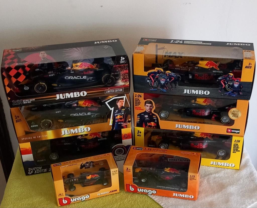 Complete collectie Max Verstappen Jumbo auto's., Ophalen